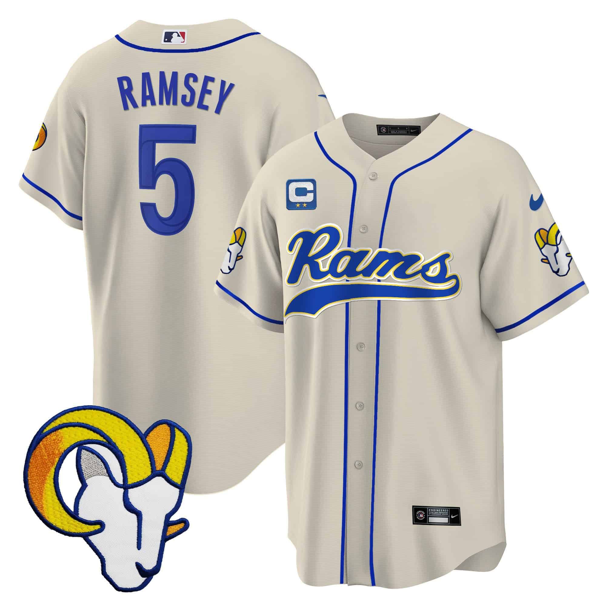 Men Los Angeles Rams #5 Ramsey Grey 2024 Nike Baseball NFL Jersey->indianapolis colts->NFL Jersey